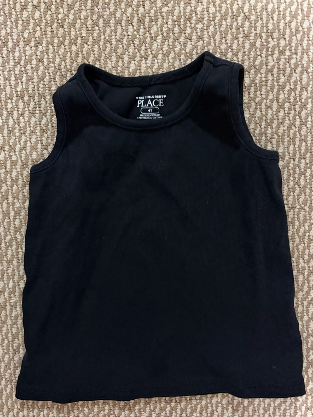 Girls size 4T The Children's Place Black Tank Top